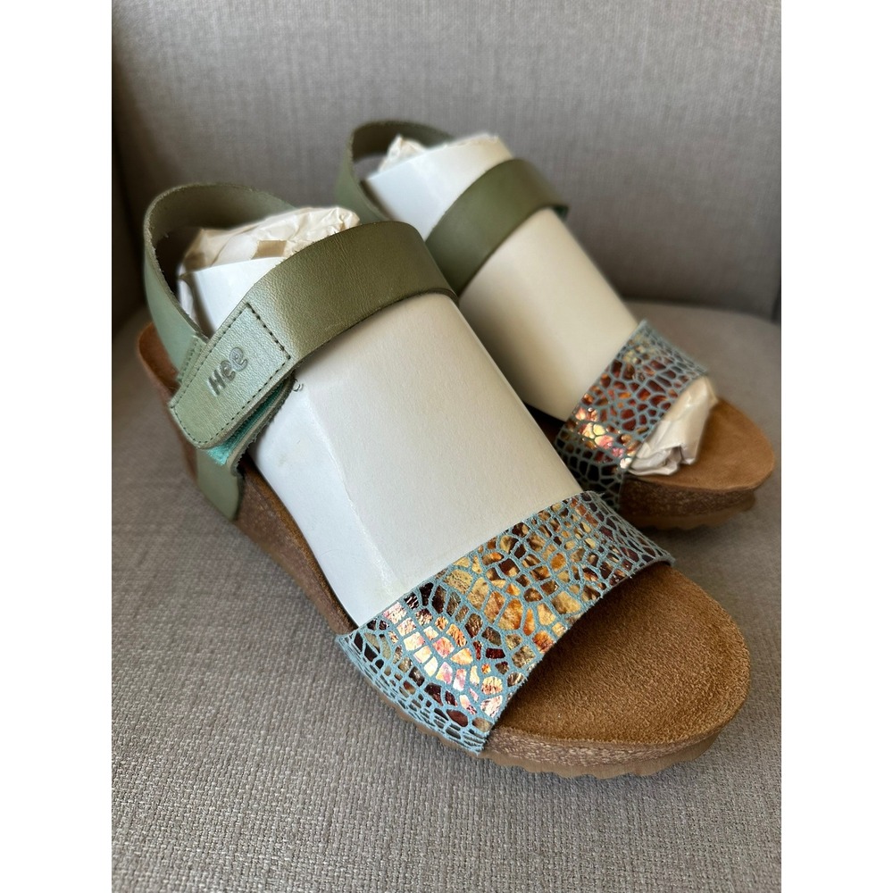 Hee Spain Leather Wedge Sandal Women's EU‎ 37 US 6.5/7
